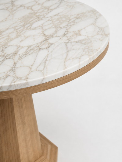 LUNE II Smooth Matte Warm Oak / White Carrara Marble variant:smooth-matte-warm-oak-white-carrara-marble