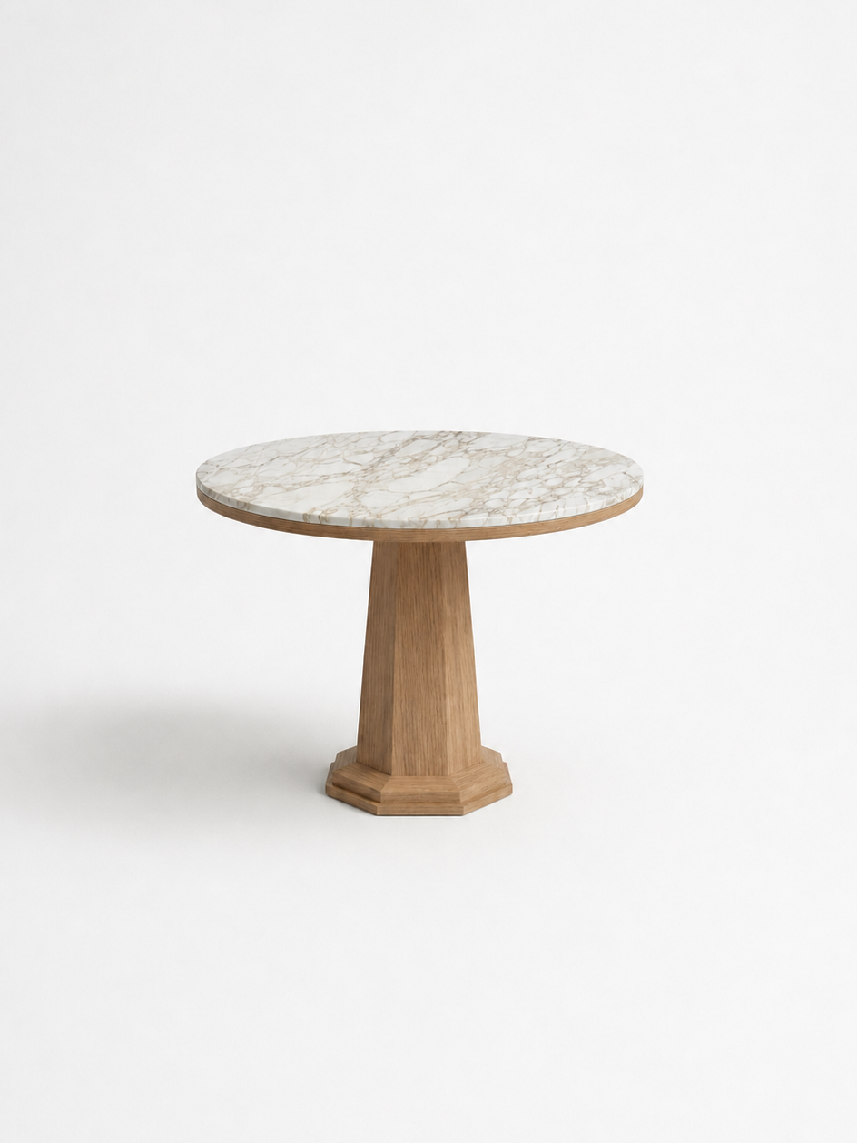 LUNE II Smooth Matte Warm Oak / White Carrara Marble variant:smooth-matte-warm-oak-white-carrara-marble